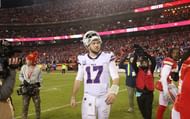 Buffalo Bills quarterback Josh Allen heads